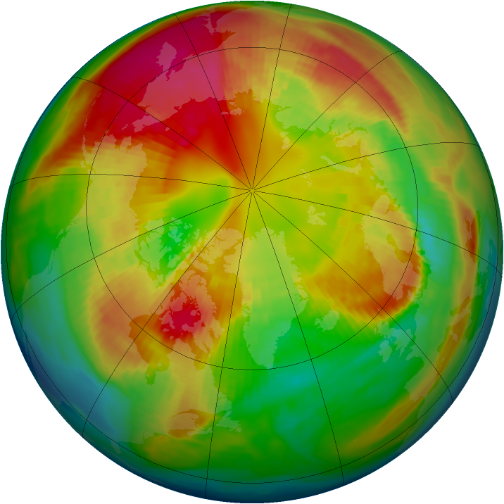 Arctic ozone map for 28 February 1988